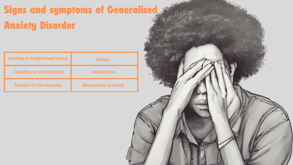 Signs and symptoms of Generalized Anxiety Disorder