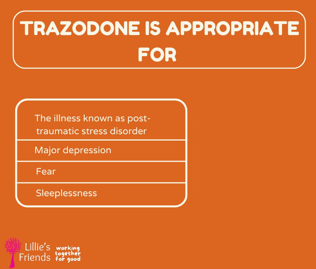 TRAZODONE IS APPROPRIATE FOR lillies friends